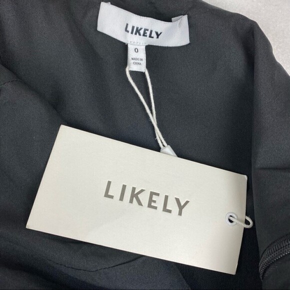 Likely Jumpsuit Womens Size 0 Black Wide Flare Leg Formal Elegant Casual V-Neck - Picture 6 of 6